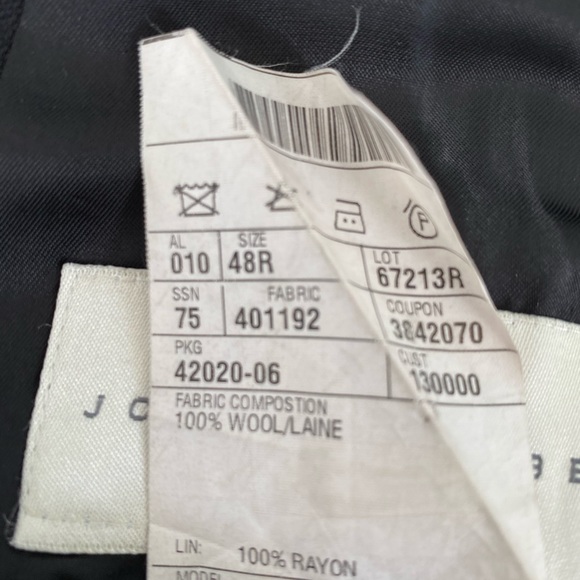 Joseph Abboud 3 Button Black Sports Coat 48R - Picture 6 of 8
